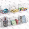 Reallnaive 6 Pack Pegboard Baskets Metal Wire Shelf Baskets Peg