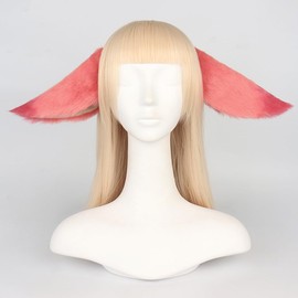 TTYAO REII Yae Miko Ears Game Cosplay Headdress Fox Ears Headband Furry Fursuit Costume Accessories (Pink)