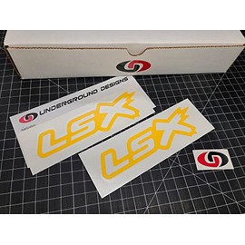 LSX Outline Decals (2-Pack) Racing Hood Window Stickers Corvette Camaro CTS-V Firebird TBSS GTO LS1 LS6 LS2 LS3 LS7 Colors/Sizes: (2.0" x 6.0", Gloss Yellow)