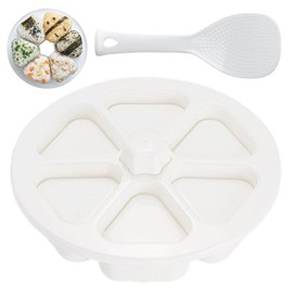 GUOYOU Sushi Maker 6 in 1 Onigiri Mould with 1 Rice Spoon, Reusable Sushi Mould, Onigiri Sushi Mould Set, DIY Rice Ball Mould, for Home Kitchens, Nurseries, Schools and Outdoor Camping