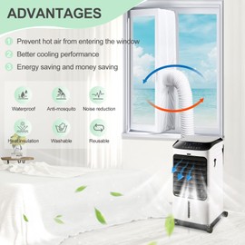 400 cm Window Seal for Mobile Air Conditioning and Exhaust Dryer, Air Conditioner, Window Seal, No Drilling, Window Feed-Through for Exhaust Hose, Tilting Window, Sliding Window, Skylights