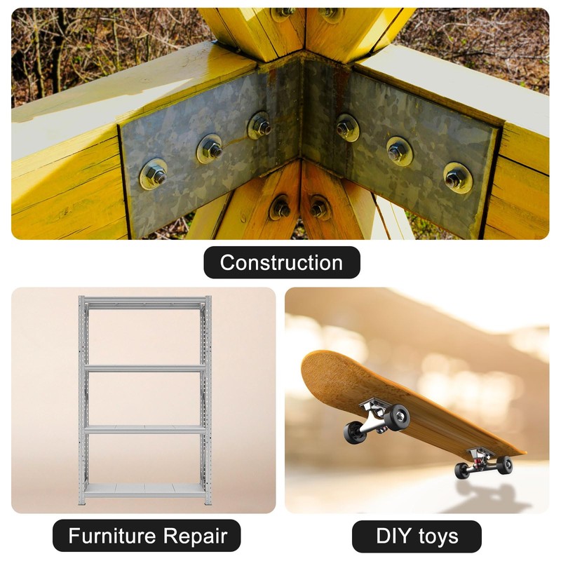 sourcing map 7/16-20 Hex Nuts, Carbon Steel Grade 8.8 Black