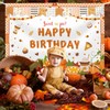 MEHOFOND 7x5ft Pumpkin Pie Birthday Backdrop Fall Orange Pumpkin Spice