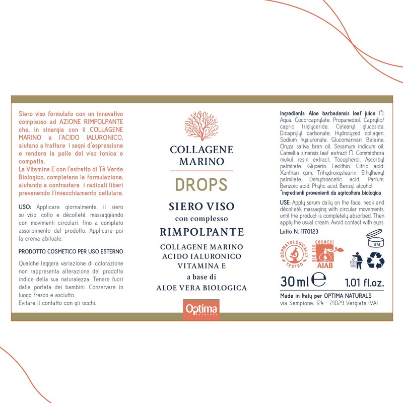 OPTIMA NATURALS Srl Naturals Marine Collagen Drops Face Serum Innovative
