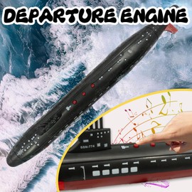 OTONOPI Toy Submarine Military Toy Naval Ship with Launching Function Model Ship with Sound Effects Army Toy War Ship Play Set for Kids 16.5 Inches Boat with Display Stand