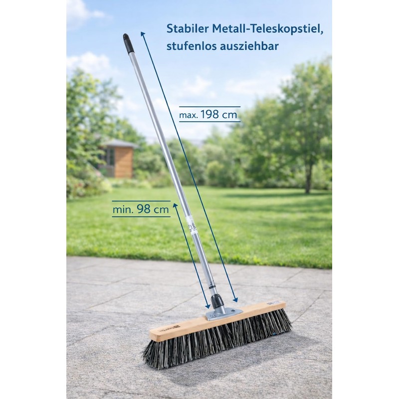 Ossiblitz Professional Broom 50 cm Wide with Telescopic Handle Hard