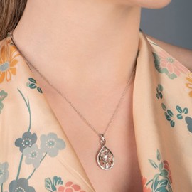 Jewelili Parent and 4 Children Family Necklace Pendant in Sterling Silver with 18 inch Cable Chain