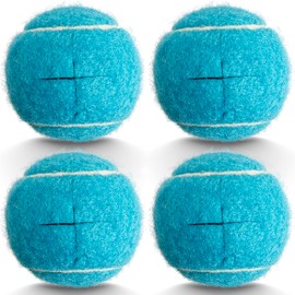 HPWFHPLF Precut Tennis Balls for Walkers, 4 PCS Heavy Duty Long Lasting Glide Balls - Precut for Easy Installation, Universal Felt Pads for Walker Legs & Furniture, Floor Protectors (Blue)