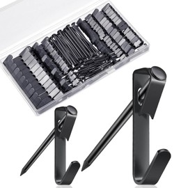Picture Hangers, 100 Pieces Picture Hanging Kit Including 30lb and 50lb Picture Hanging Hooks, Picture Hooks with Nails for Picture Frames, Hanging Pictures, Clocks on Drywall and Wood Walls (Black)