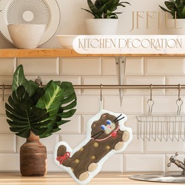 JFFTLL Brown Polka Dot Cat Hand Towels, Cat Lover Mom Lady Gifts Coral Fleece Absorbent Shaped Towel for Kitchen Bath Room Decor, Cartoon Animal Kids Bathroom Hand Towels