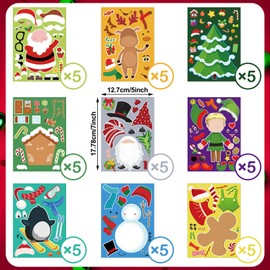 45 Sheets Christmas Make Your Own Stickers Christmas Tree Stickers Assorted Santa Snowman Reindeer Elf Christmas Stickers Christmas Ornament Stickers Xmas DIY Wall Stickers Decals for Party Games