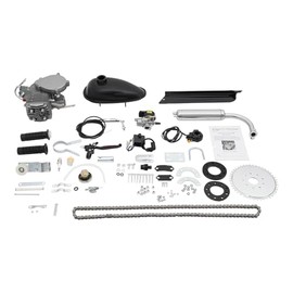 2-Stroke 80CC Bicycle Engine Kit, CDI Ignition Type Cycle Engine Kit, Single Cylinder Two-Stroke Motor, Bicycle Motor, Petrol Engine for 26/28 Inch Bicycles, 45 km/h, 2L Tank