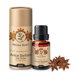 Star Anise Oil 8ml Pure and Natural and 100% Pure - Ideal for Aromatherapy and Naturopathy - Natural Edible Aroma - An Excellent Spice Essence (Star Anise Oil 8ml)