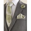 NEXT Floral Print Tie and Pocket Square Set, Green, Unit