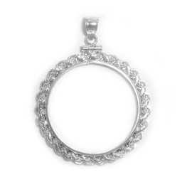 Flintski Jewelry Susan B Anthony Sterling Silver Rope Coin Bezel Frame Mount 26.44mm x 1.78mm