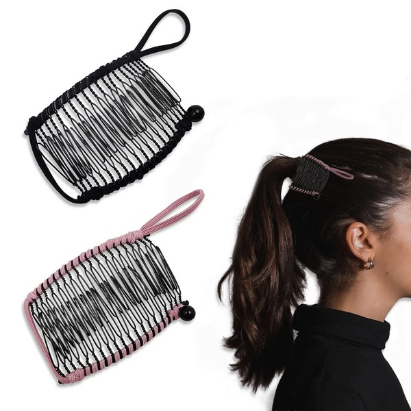 2pcs Retro Banana Hair Clips Retractable Hair Accessories Banana Combs