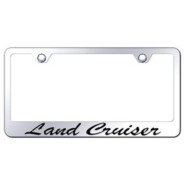 Au-TOMOTIVE GOLD Laser Etched Script License Plate Frame for Toyota Land Cruiser (Chrome)