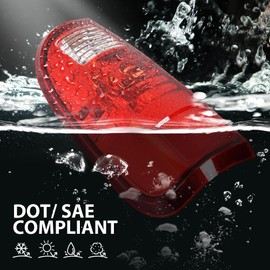 G-PLUS Tail Light Lamp w/o Bulbs Left Driver Compatible with Ford F250 F350 F450 F550 Super Duty 2008-2016 FO2800208 Red Lens Luces Traseras Faros Traseros Rear Brake Lamps Assembly