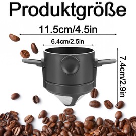 Coffee Filter Holder, Permanent Coffee Filter, Coffee Filter Cup Attachment, Coffee Filter, No Filter Paper Required, Easy to Carry for Home, Office, Travel and Camping