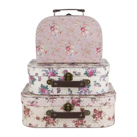 Set of 3 Suitcase Storage Boxes School Home Decor Sass and Belle Various Designs