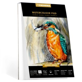 PENCILMARCH Watercolour Paper A5 300 g, 30 Sheets Watercolour Pad A5, Watercolour Paper for Watercolours, Watercolour Sketchbook, Watercolour Paper for Students, Beginners, Sketchbook, Watercolour 30%