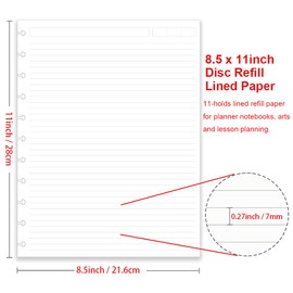 A4 TUL Discbound Lined Refill Paper, 11 Disc Hole Punched, 100Sheets / 200Pages, 100gsm White Paper, 8.5'' x 11''