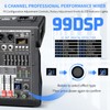 TKLBLS Audio Mixer, 6-Channel Professional DJ Mixer with 99-Bit DSP