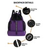 U.helper Waterproof Gym Drawstring Backpack, Sports Sack with Shoes Compartment