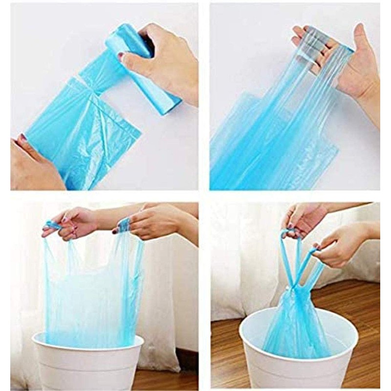 100 Pcs 4 Gallon Blue 45x60Cm Kitchen Trash Bags with