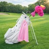Golf Pink Flamingo Premium Microfiber Waffle Weave Golf Towel with