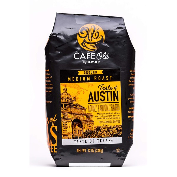 HEB Café molido sabor a aceite de café Austin 12 oz (Paquete de 1)