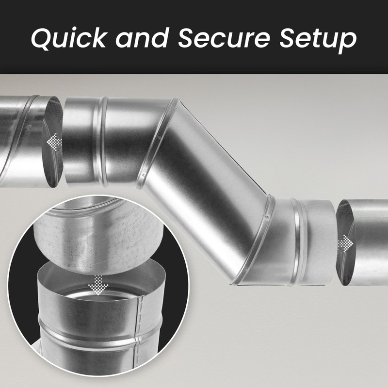Repa Market 4" Inch Round Metal Duct Offset - Dryer