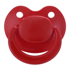 Somniumnight Adult Sized Pacifier Bigshield : Replacement Silicone Paci Big Teat for Anxiety Release - Orthodontic Biny Taken Apart and Re-Assembled Red