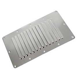 SeaLux Marine Vertical Vent 9" x 5" Stainless Steel Louvered Vent Grill for Engine and Cabin Ventilation