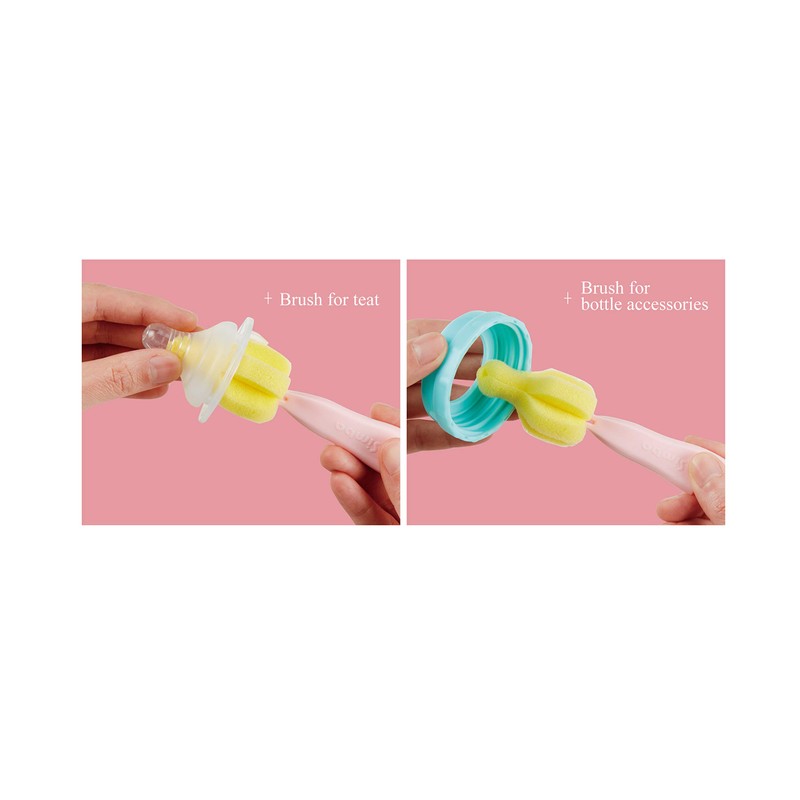 Simba Sponge Nipple Brush with Easy Hanging Hook (Pink)