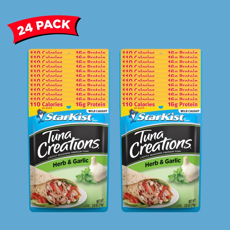 StarKist Tuna Creations Herb and Garlic, 2.6 oz Pouch (24