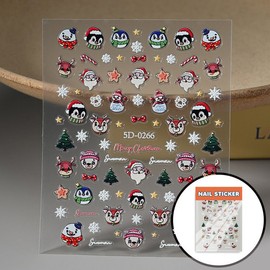 Christmas Embossed Object II Nail Sticker 5D0266 / 크리스마스 엠보 오브제II 네일스티커 5D0266