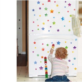 Adhesivos decorativos para pared (123 adhesivos), diseño de estrellas, Una talla, Multi-color stars