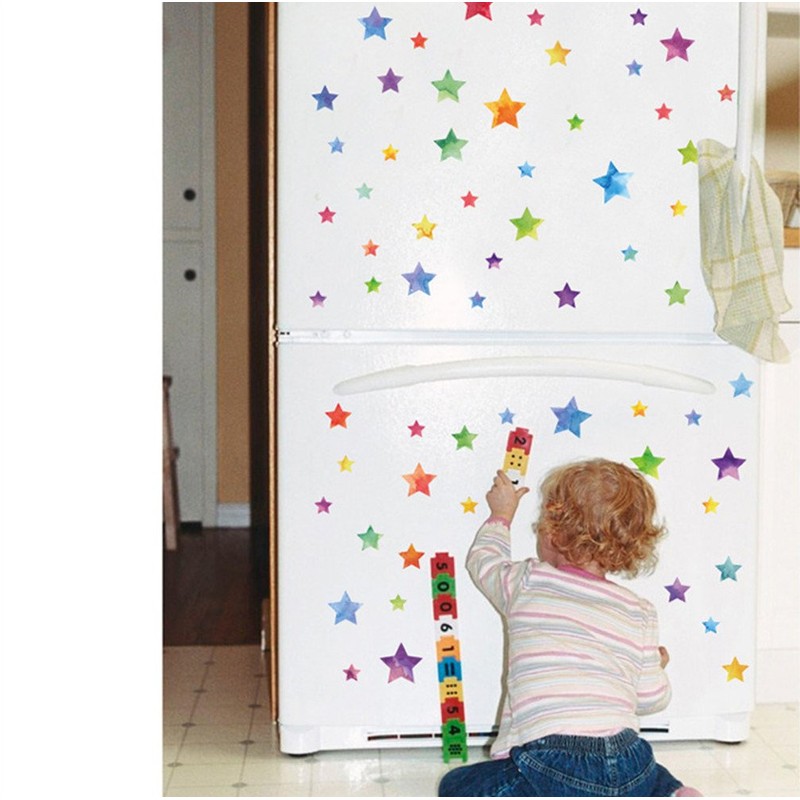Adhesivos decorativos para pared (123 adhesivos), diseño de estrellas, Una