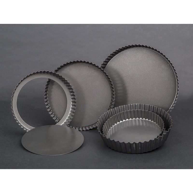 MASTERPRO MPHB33 Flan Quiche Tin, Carbon Steel/Black