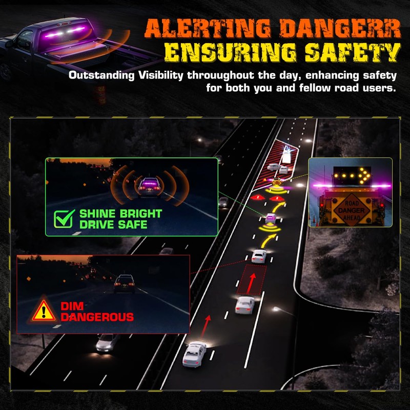 LRTER 2x17.7 Emergency Flashing Warning Strobe Lights Bar w/Digital Display