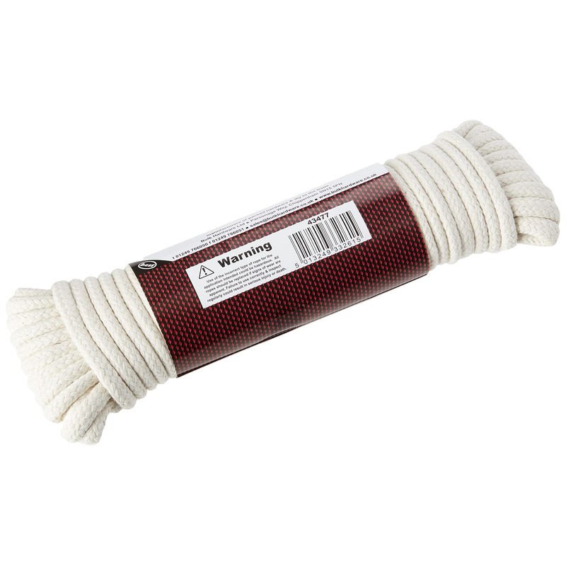 Merriway BH03161 Waxed Cotton Sash Window Pulley Cord, 12.5M x