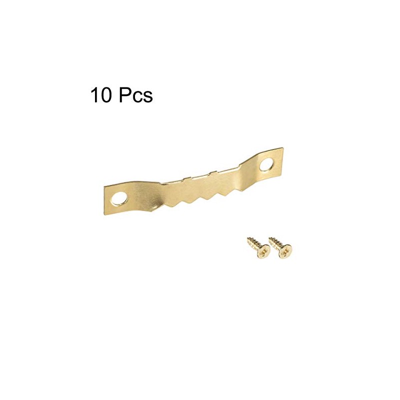sourcing map Sawtooth Hanger - Double Holes with Screws for