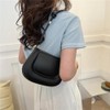 Small PU Leather Shoulder Bag for Women Black Purse Minimalism