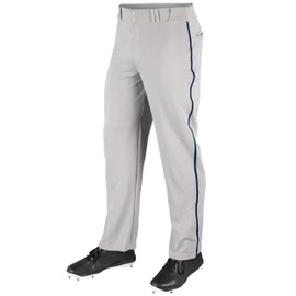 CHAMPRO mens Straight Open Bottom Baseball Pants, Grey, Navy, Small US