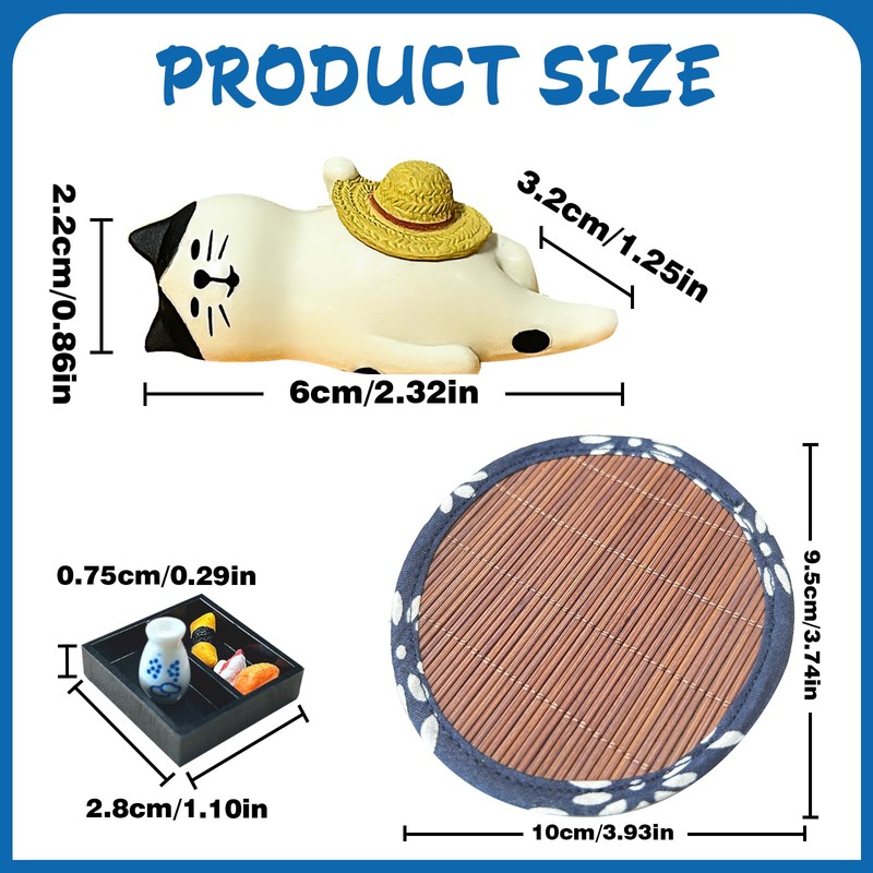 ChilArt Lunchtime Cat Collectible Figurine with Cooling mat