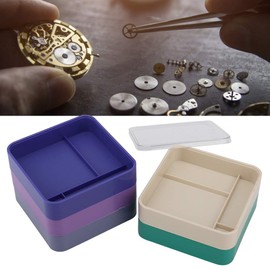 Tiiyee Watch Parts Storage Box, 5-Layer Watchmaker Storage Box Watch Tools Storage Container Screw Component Movement Hardware Watch Parts Watch Tools Watch Repair (Square)