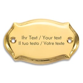 Brass Sign with Your Engraving - 86 x 48mm Oval Curved - Brass Sign for Letterbox, Bell and Doors