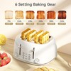 Toaster 4 Slice, Retro Stainless with 6 Bread Shade Settings,1.5''Wide