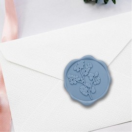 Maidenhair Adheve Wax Seal Stickers 25PK-Pre-Made from Real Sealing Wax (Slate Blue)